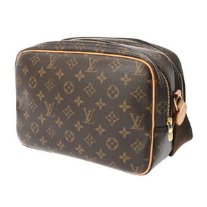 Louis Vuitton Brown Reporter Shoulder Monogram Bag Canvas